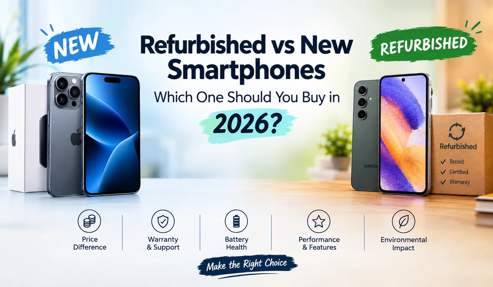 Refurbished vs New Smartphones Comparison Guide 2026