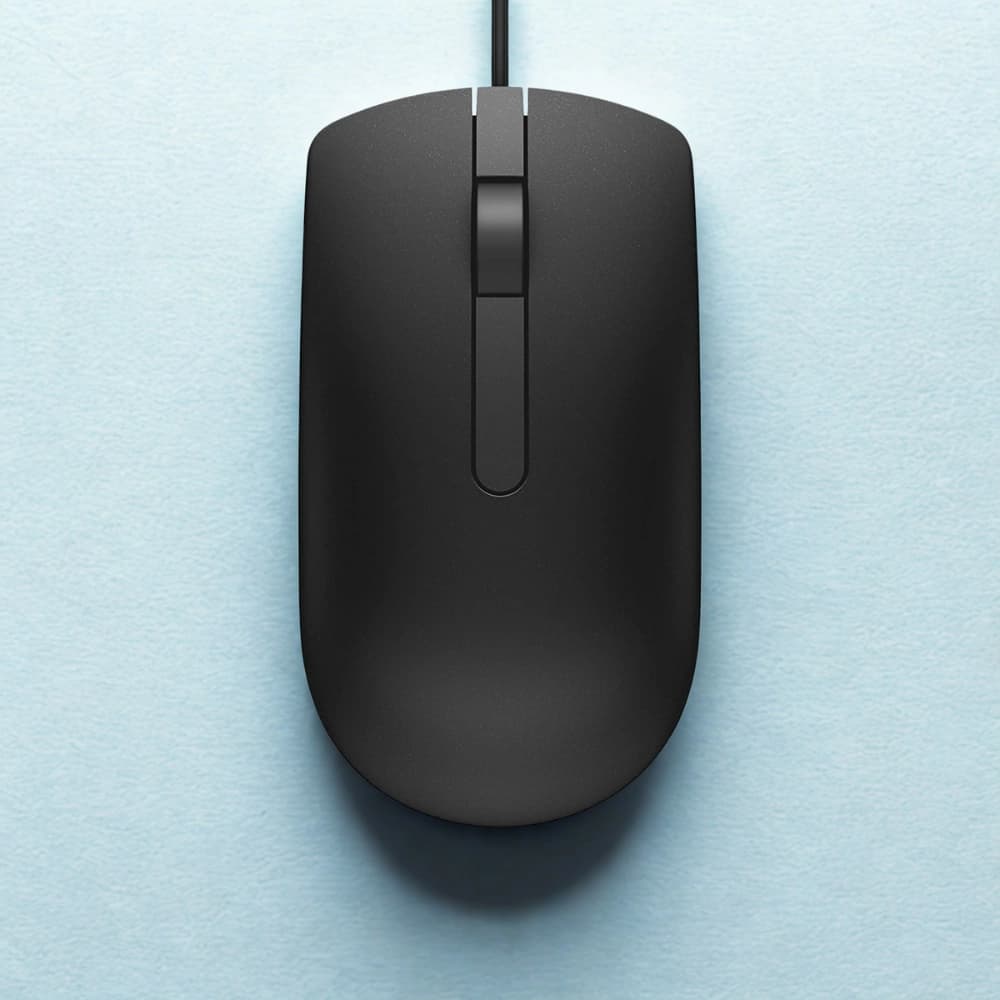 Dell MS116 Wired Optical Mouse - High Precision 1000DPI Sensor (Black)