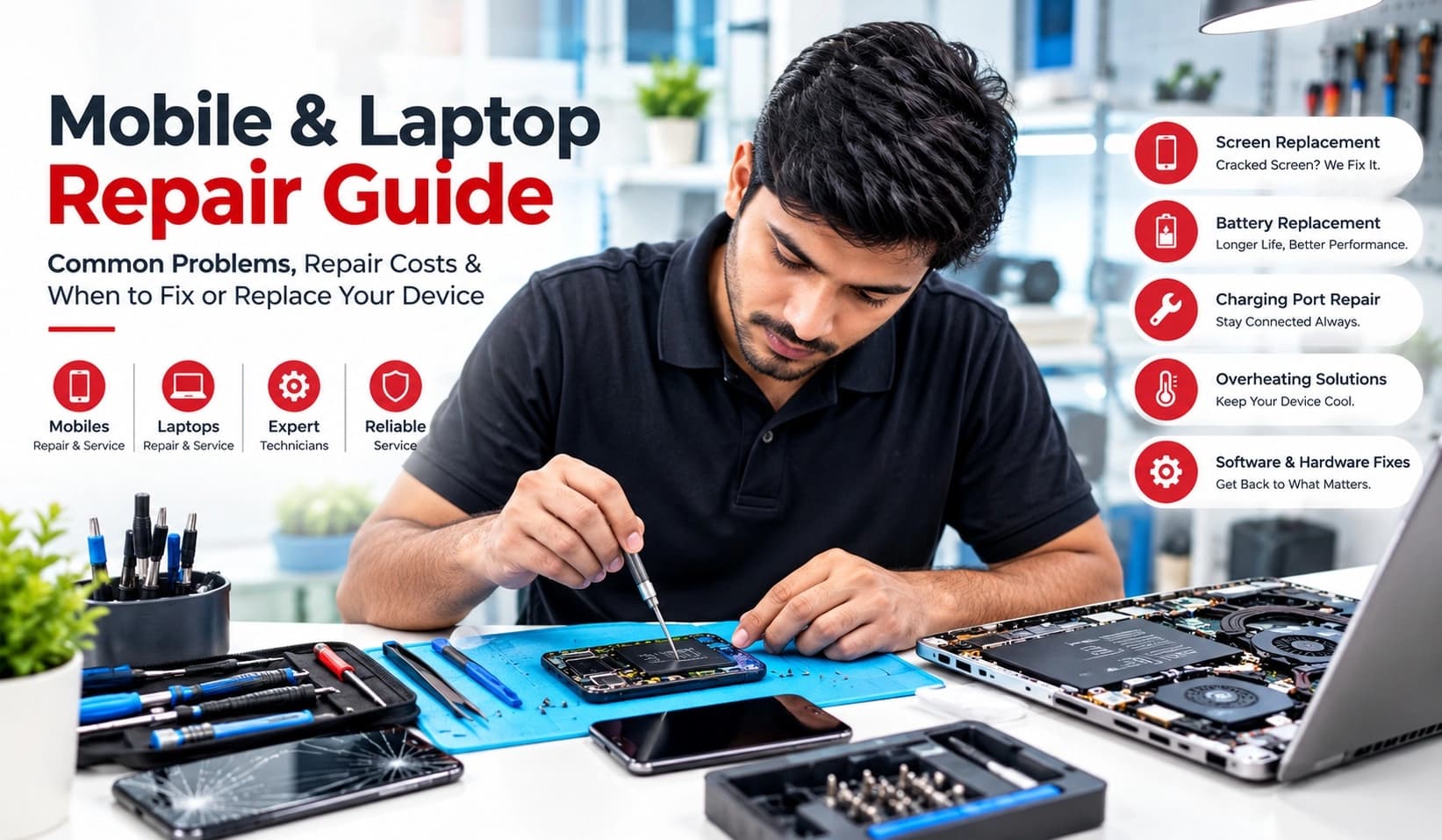 Mobile and laptop repair service guide by Gadgetutor