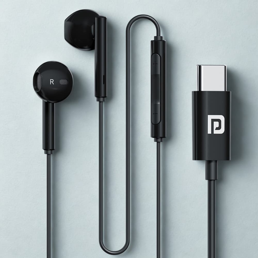Portronics Conch Theta C Type-C Wired Earphones with 14.2mm Driver & HD Mic
